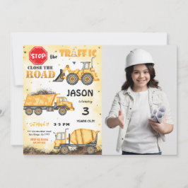 Invitación a la fotografía de construcción amarill