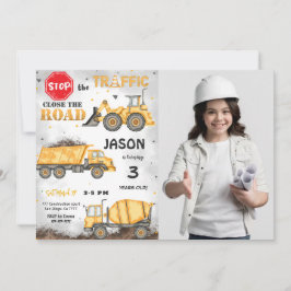 Invitación a la fotografía de construcción en negr