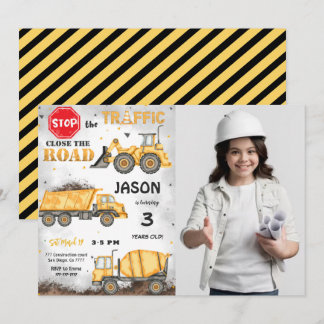 Invitación a la fotografía de construcción en negr