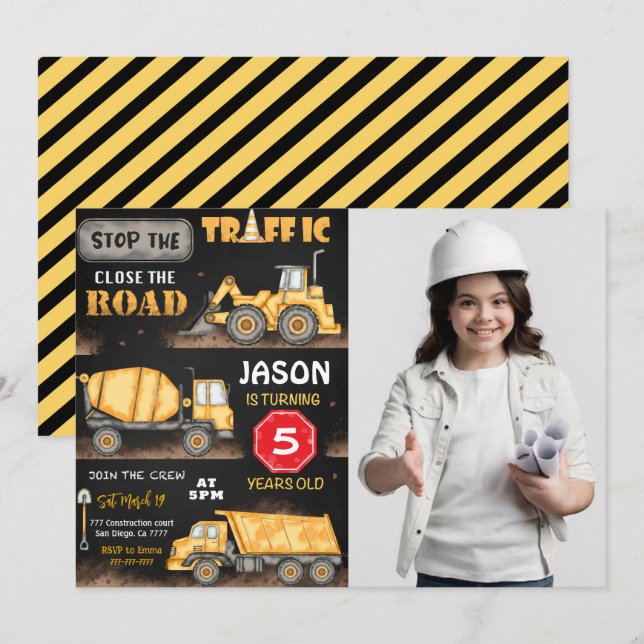 Invitación a la fotografía de construcción en negr (Anverso / Reverso)