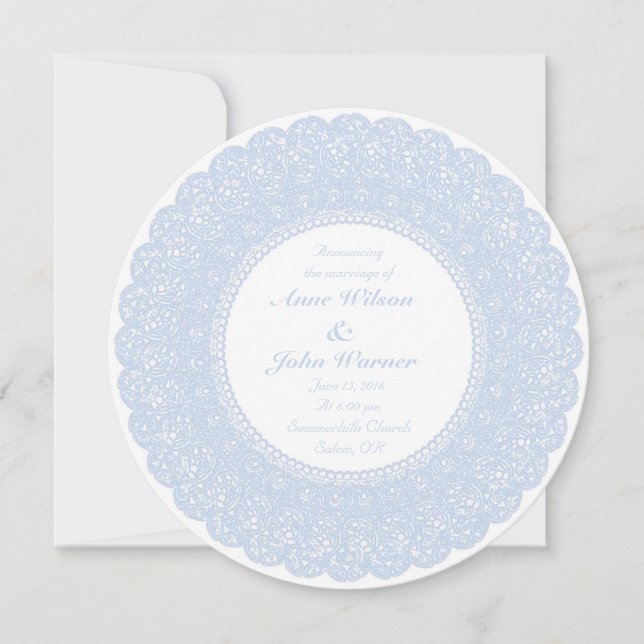 Invitación a la fotografía de encaje redondo elega (Anverso)