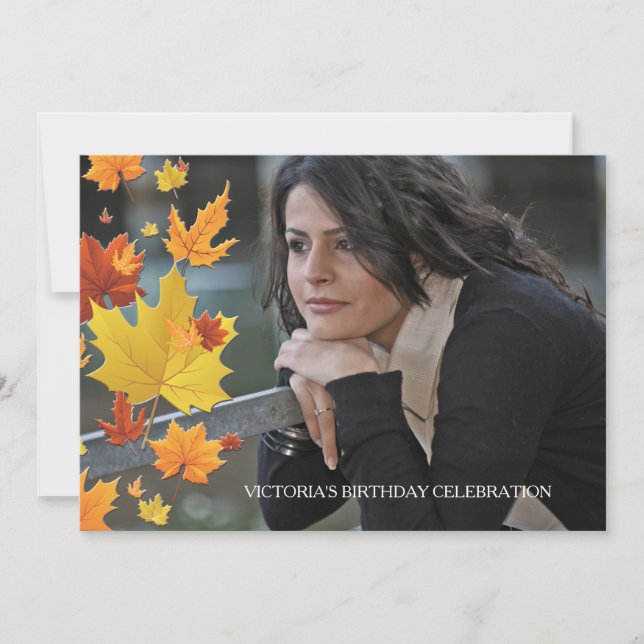 Invitación a la fotografía de fondo de otoño (Anverso)