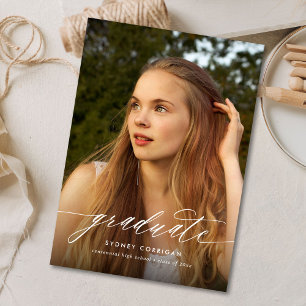 Invitación a la fotografía de graduación de caligr