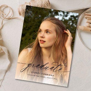 Invitación a la fotografía de graduación de caligr