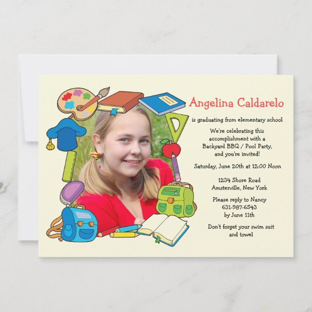 Invitación a la fotografía de graduación de grado  (Anverso)