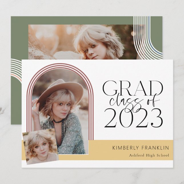 Invitación a la fotografía de graduación de Moda c (Anverso / Reverso)