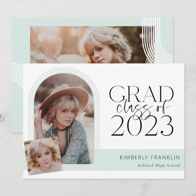 Invitación a la fotografía de graduación de Moda c (Anverso / Reverso)