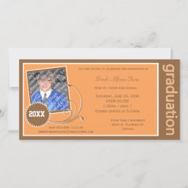 Invitación a la fotografía de graduación de naranj