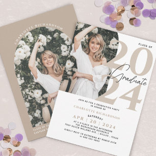 Invitación a la fotografía de graduación neutra mí