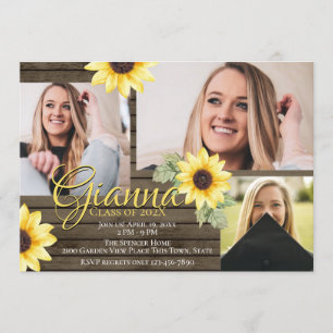 Invitación a la fotografía de graduados de Sunflow