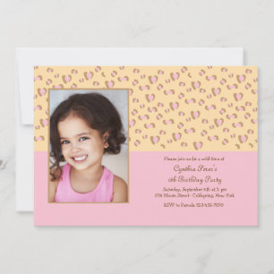 Invitación a la fotografía de leopardo rosa