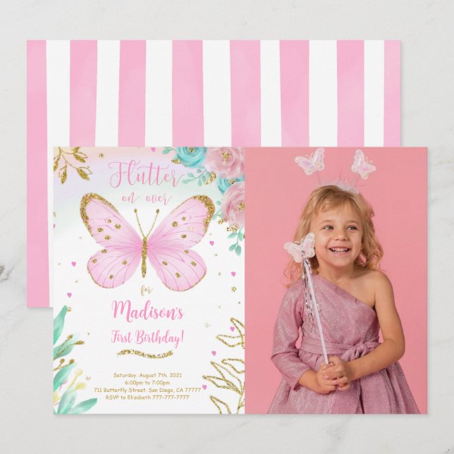 Invitación a la fotografía de mariposa (Anverso / Reverso)