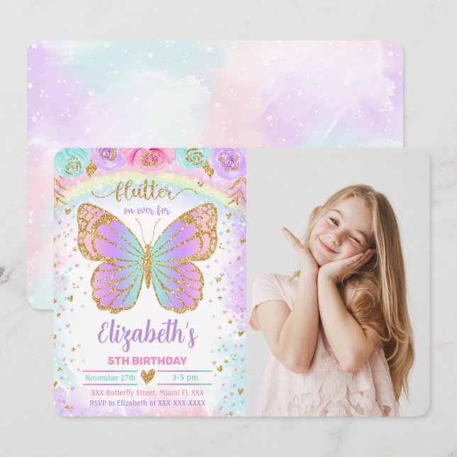 Invitación a la fotografía de mariposa (Anverso / Reverso)