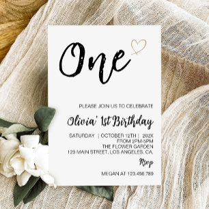 Invitación a la fotografía de primer cumpleaños de