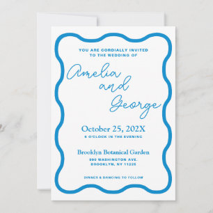 Invitación a la fotografía de Sapphire Wavy Retro