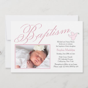 Invitación a la fotografía de tipo Baptism Font