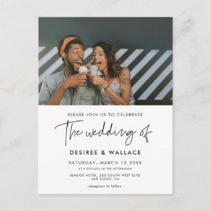 Invitación a la fotografía de un boda minimalista