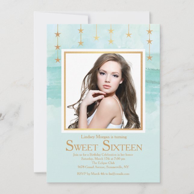 Invitación a la fotografía de una estrella brillan (Anverso)