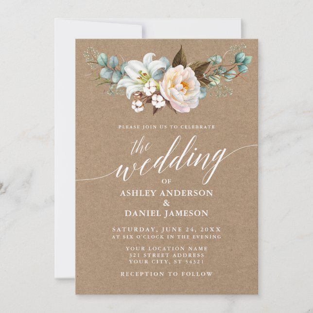 Invitación a la fotografía del Boda botánico de ca (Anverso)