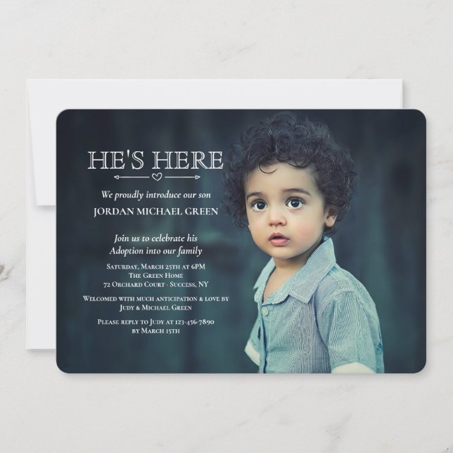 Invitación a la fotografía del Fiesta de adopción (Anverso)