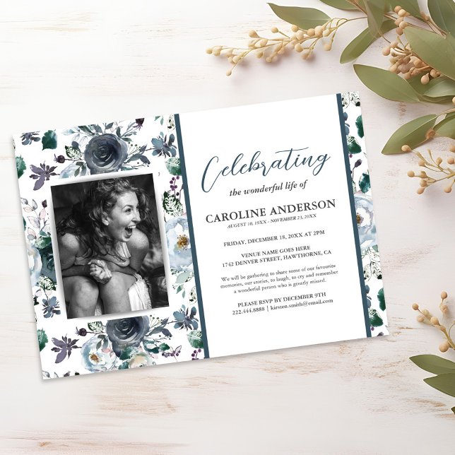 Invitación a la fotografía floral azul de la celeb (Subido por el creador)