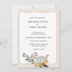 Invitación a la fotografía floral rústica de Boda 