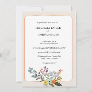 Invitación a la fotografía floral rústica de Boda 