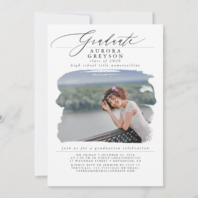 Invitación a la fotografía mínima moderna para gra (Anverso)