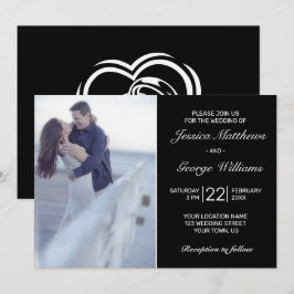 Invitación a la fotografía Minimalista de Boda neg