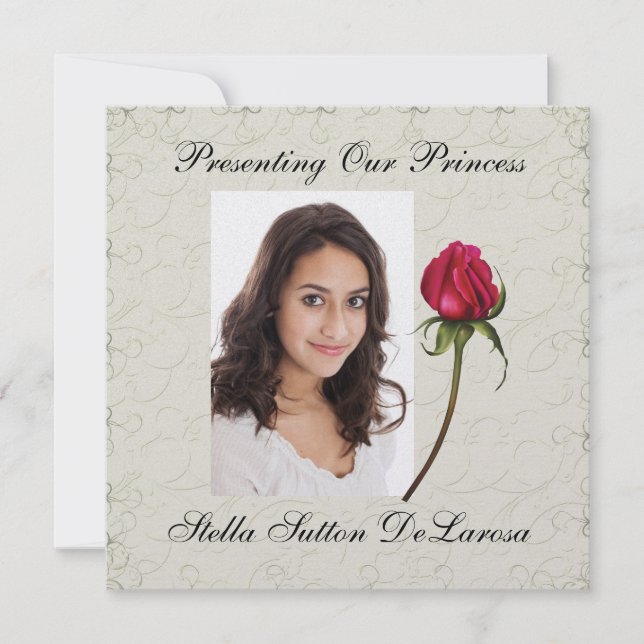 Invitación a la fotografía - Princesa, Boda, Cotil (Anverso)