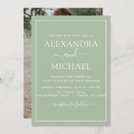 Invitación a la fotografía romántica de Sage Green