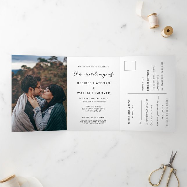 Invitación a la fotografía simple boda (Interior)