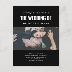 Invitación a la fotografía simple del boda minimal