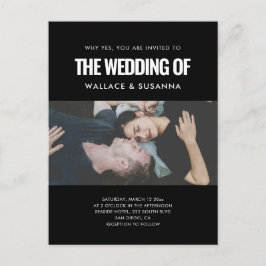 Invitación a la fotografía simple del boda minimal