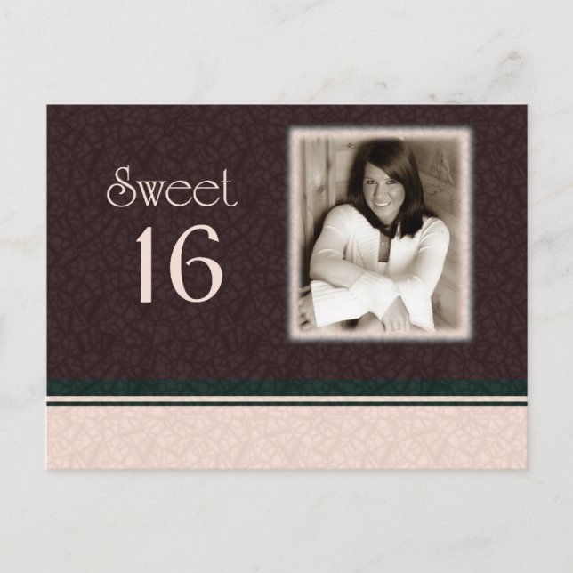Invitación a la fotografía Sweet 16 (Anverso)