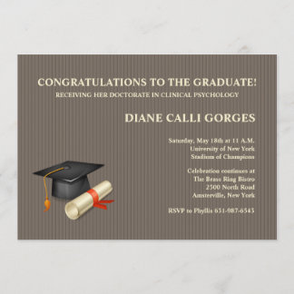Invitación a la franja de estaño de graduación