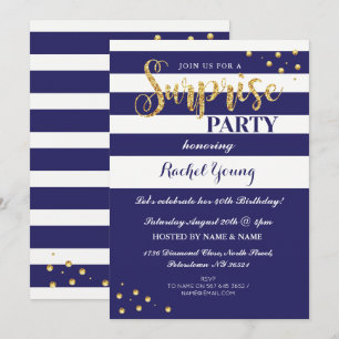 Invitación a la franja de la marina de cumpleaños 