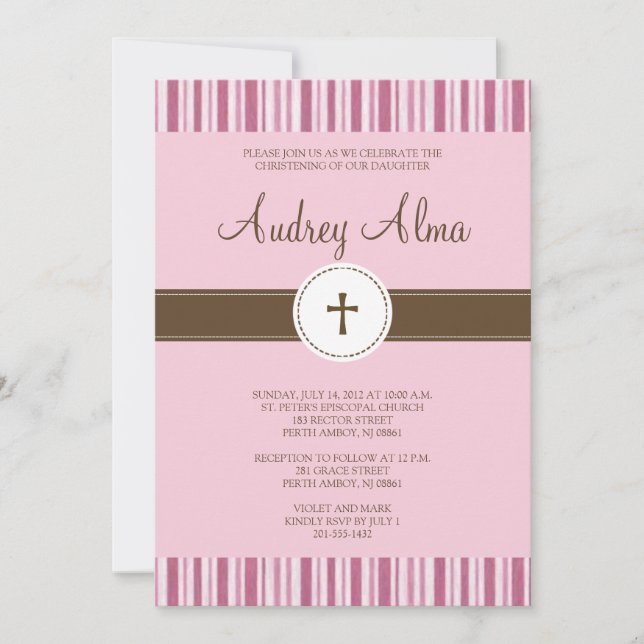 Invitación a la franja rosada - Chica (Anverso)