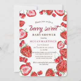 Invitación a la fresa de Baby Shower dulce Berry