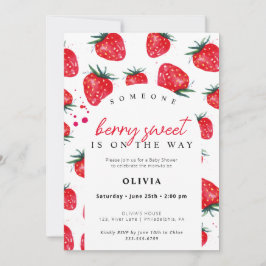Invitación a la fresa de Baby Shower dulce Berry
