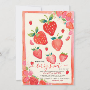 Invitación a la fresa de Baby Shower dulce Berry
