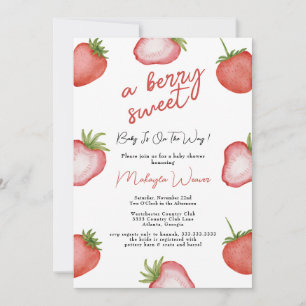 Invitación a la fresa de Baby Shower dulce Berry