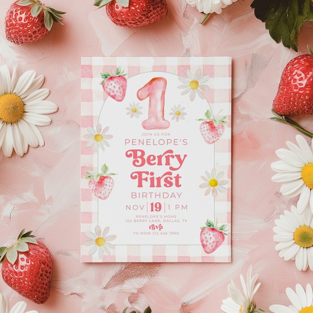 Invitación a la fresa de primer cumpleaños de Berr (Subido por el creador)