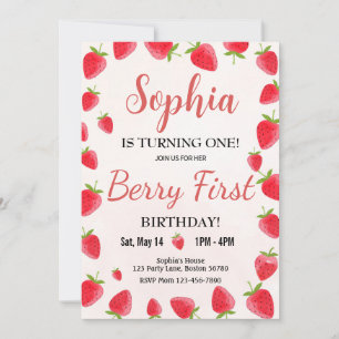 Invitación a la fresa del primer cumpleaños de Ber