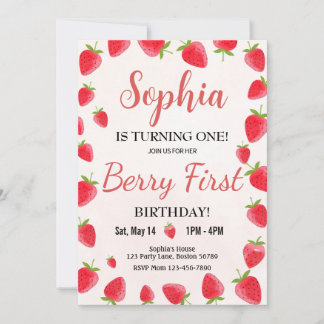 Invitación a la fresa del primer cumpleaños de Ber