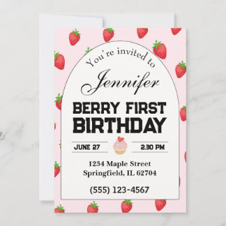 Invitación a la fresa del primer cumpleaños de Ber