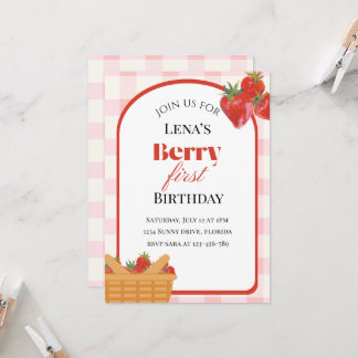 Invitación a la fresa del primer cumpleaños de Ber