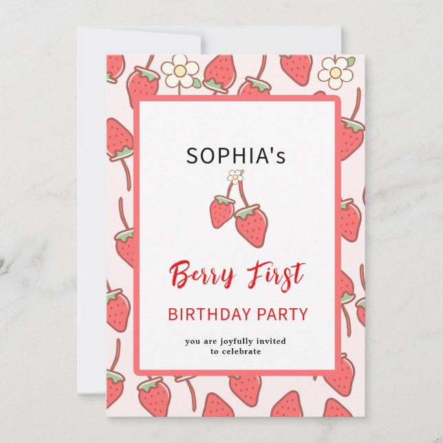 Invitación a la fresa dulce y a la flor (Anverso)