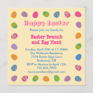 Invitación a la frontera de huevos de Pascua