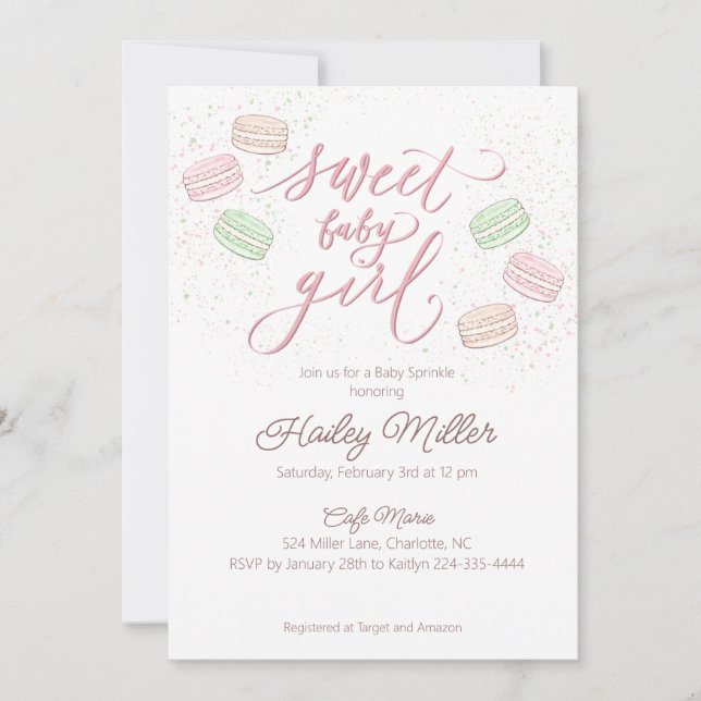 Invitación a la gacha dulce de Macaron (Anverso)